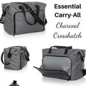 Thirty-one Essentials Carry All Charcoal Crosshatch NWT